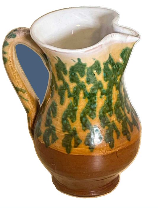 Vintage Italian Stamped Majolica Pottery Pitcher