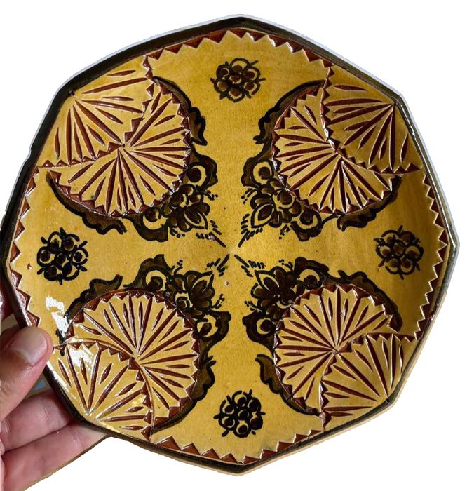 Vintage French SAF BINI Decorative Plate with Art Deco Motif