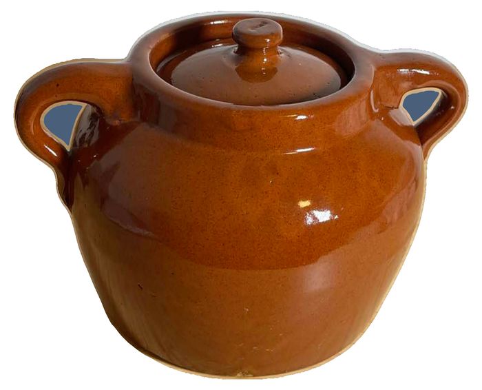 Vintage Canadian Glazed Stoneware Bean Pot