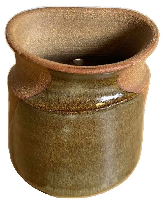 Stamped Handmade Studio Pottery Wall Pocket Vase