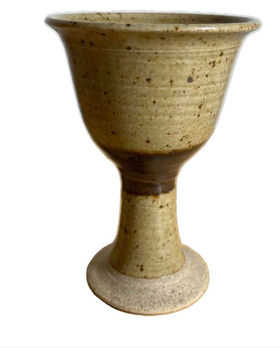 Handcrafted Ceramic Studio Pottery Goblet with Flared Rim