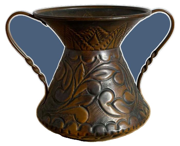 Vintage Embossed Copper Amphora Vase