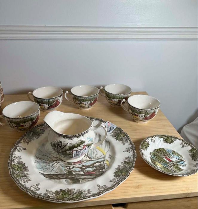 Partial Set of Johnson Brothers Friendly Village Earthenware Dinnerware