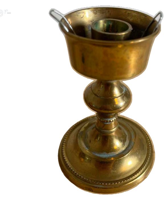 Vintage Solid Brass Chamber-stick Candle Holder