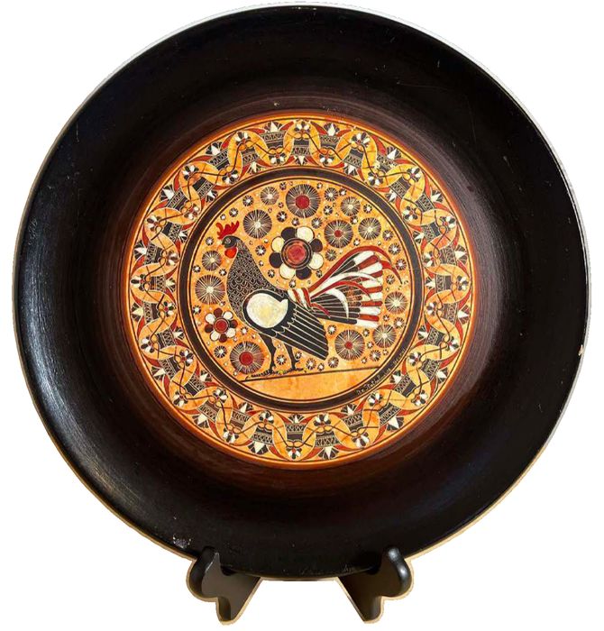 Vintage Greek Rooster Decorative Plate