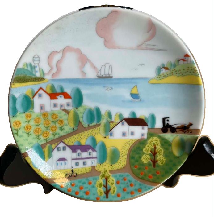 Small Vintage Japanese Porcelain Hand-painted Plate